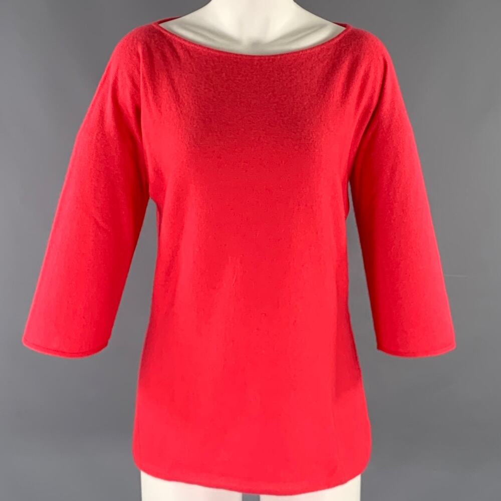 YVES SAINT LAURENT Size M Pink Coral Dolman Sleeve Pullover
